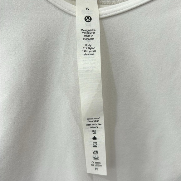 Lululemon women’s Align T-Shirt 6 white short sleeve cropped stretch yoga gym - Picture 3 of 6